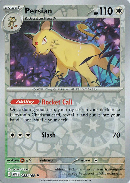 Persian - Pokemon 151 53/165 (Reverse Holo)