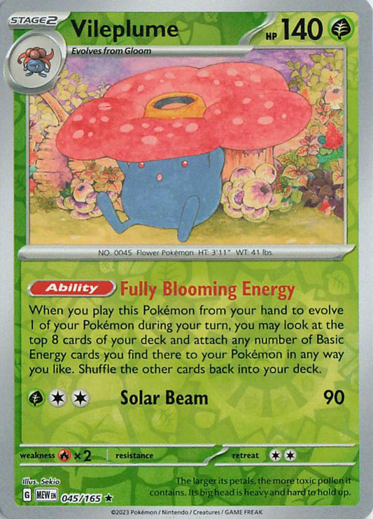 Vileplume - Pokemon 151 45/165 (Reverse Holo)
