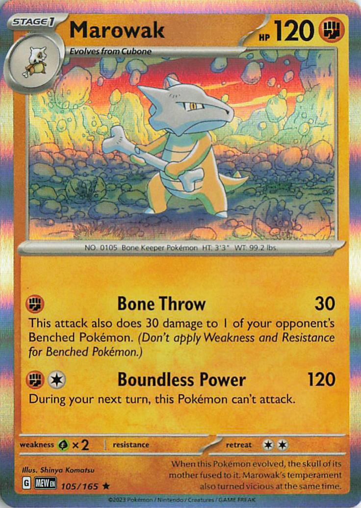 Marowak - Pokemon 151 105/165 (Reverse Holo)
