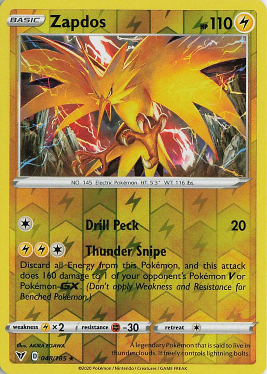 Zapdos - Vivid Voltage 048/185 (Reverse Holo)