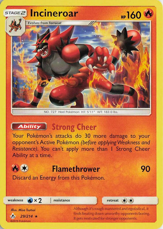 Incineroar - Unbroken Bonds 29/214 (Holo)