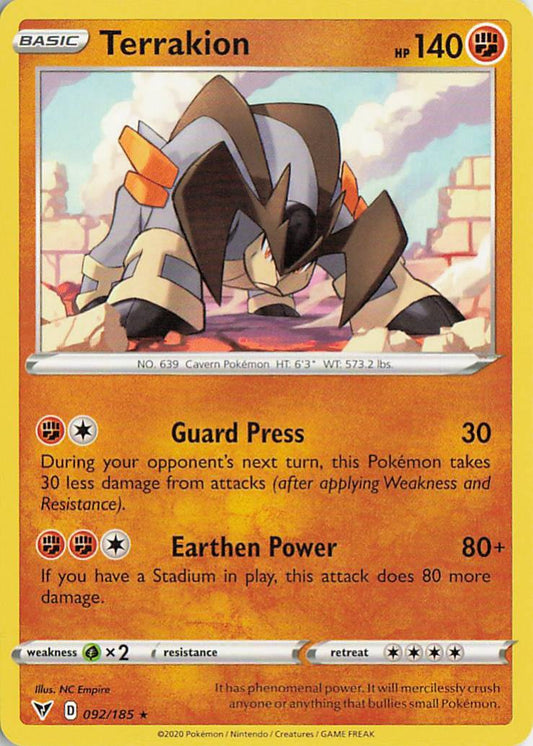 Terrakion - Vivid Voltage 092/185 (Holo)