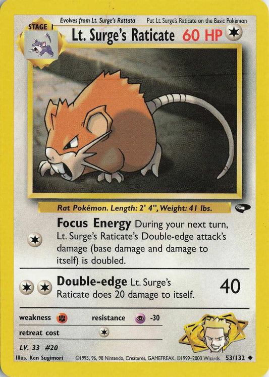 Lt. Surge's Raticate - Gym Challenge 53/132
