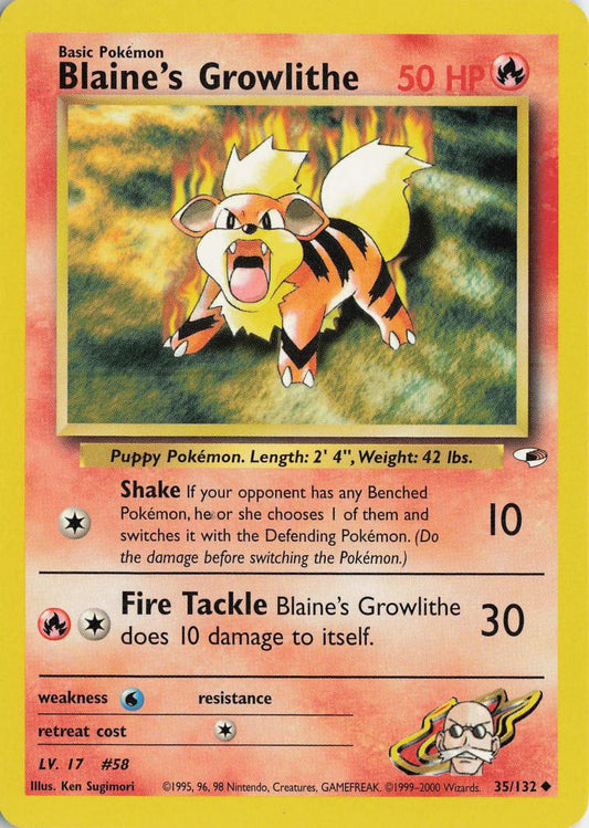 Blaine's Growlithe - Gym Heroes 35/132