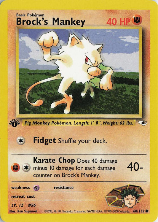 Brock's Mankey - Gym Heroes 68/132 (1st Edition)
