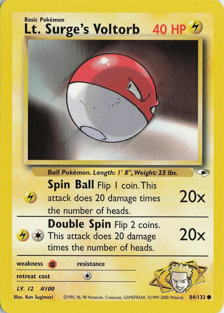 Lt. Surge's Voltorb - Gym Heroes 84/132