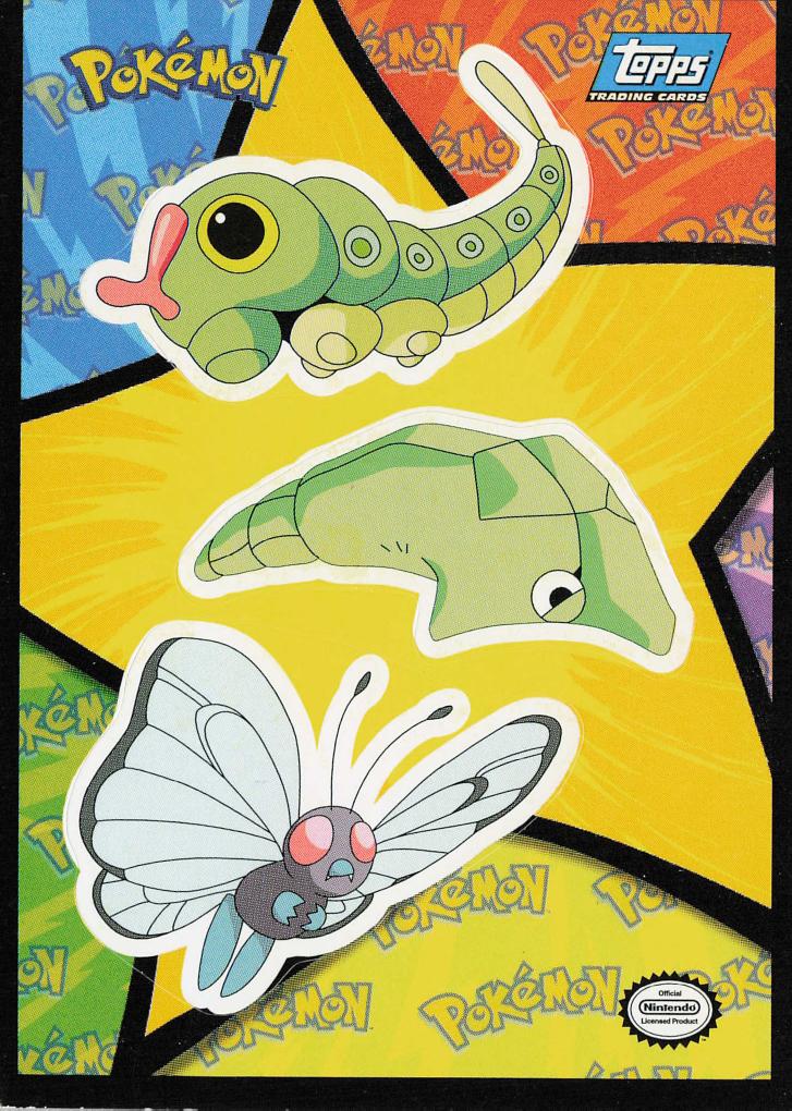 Topps sticker (Caterpie/Metapod/Butterfree)