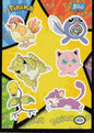 Topps sticker sheet (Pidgeot/Poliwhirl/Sandshrew/Jigglypuff/Bellsprout/Rattata)