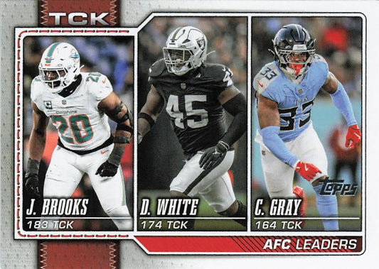 2025 AFC Tackles Leaders (Devin White, Jordyn Brooks, Cedric Gray) - 2026 Topps Football #290